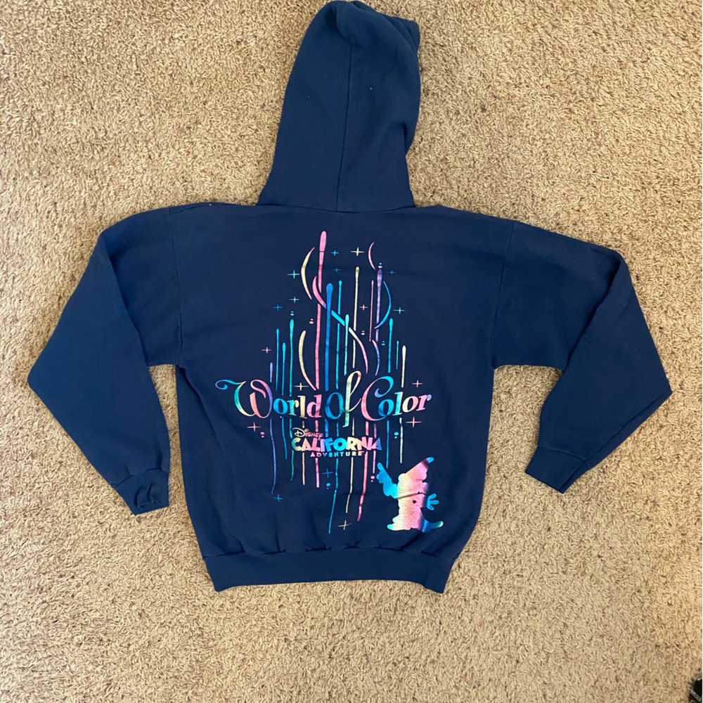 Walt Disney World Disneyland Resort World of Color Blue Hoodie size Medium